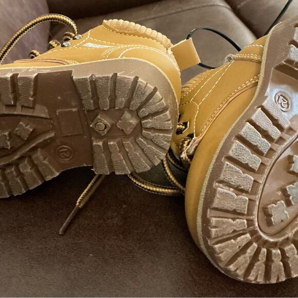 Toddler Hiking Boots EU 21 US 5 Brown Lace Up Unisex Kids Work Boots - Picture 3 of 4